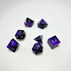 Purple and Black Dual set of 7 Dice